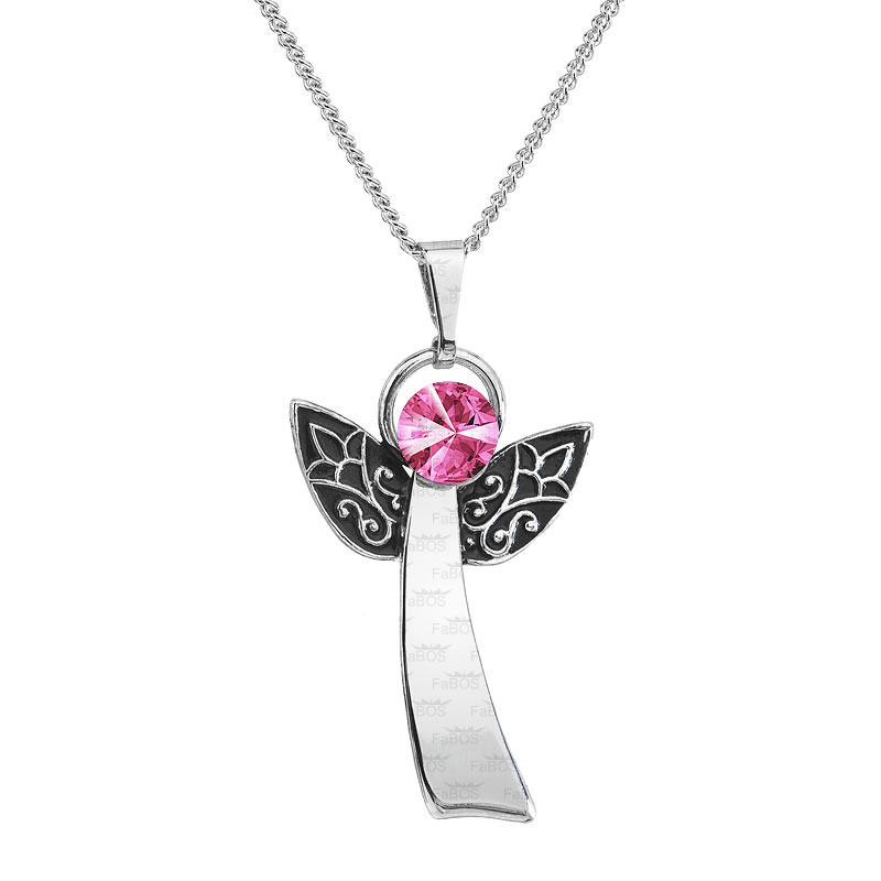 Collier ange du bonheur rose FABOS