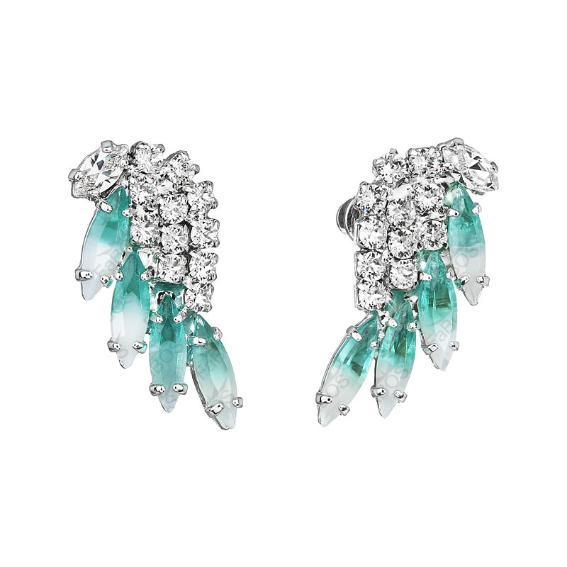 Náušnice křídlo malé tmavý alabastr SWAROVSKI Náušnice křídlo malé tmavý alabastr SWAROVSKI