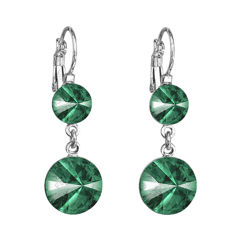 Náušnice Rivoli 8-12 Emerald SWAROVSKI