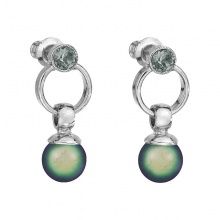 Náušnice Styl Perla Scarabeus Green SWAROVSKI