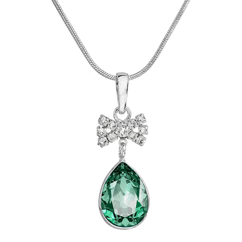 Náhrdelník Hruška 14x10 s mašlí Emerald SWAROVSKI Náhrdelník Hruška 14x10 s mašlí Emerald SWAROVSKI