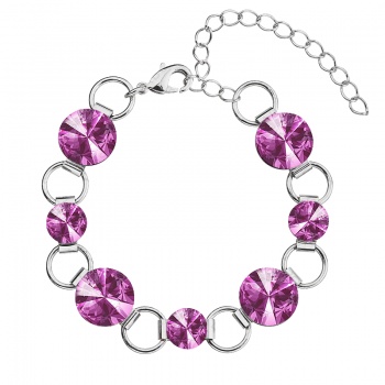 Náramek Rivoli 8-12 Fuchsia Swarovski elements