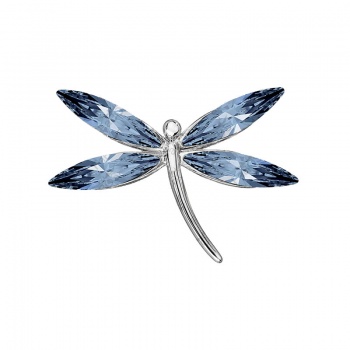 Brooch dragonfly denim blue FABOS
