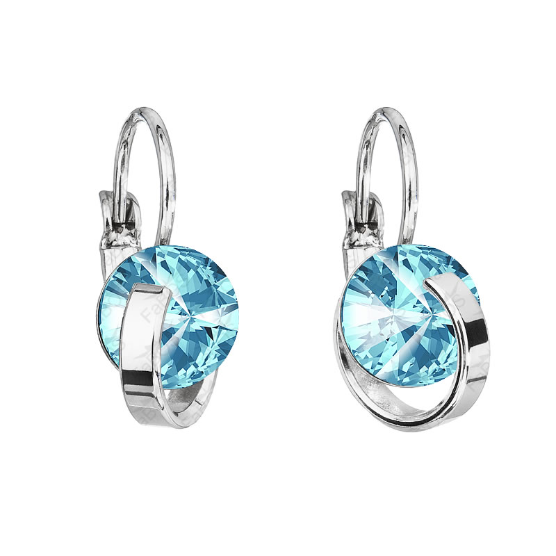 Náušnice Rivoli v kroužku Aquamarine SWAROVSKI