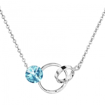 Náhrdelník Rivoli s kroužky Aquamarine SWAROVSKI