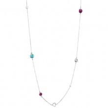 Náhrdelník Rivoli na řetízku 100cm Fuchsia SWAROVSKI