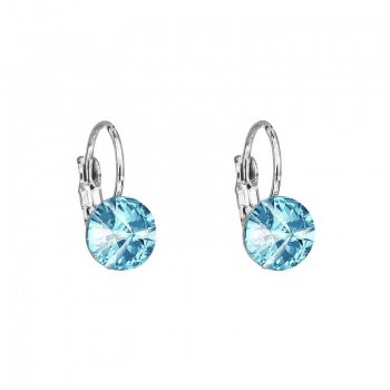 Boucles d'oreilles dormeuse rivoli 8mm aquamarine FABOS