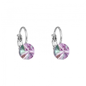 Earrings leverback rivoli 8mm vitrail light FABOS