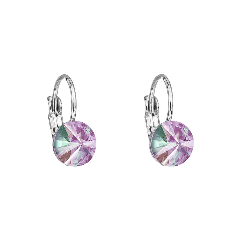 Earrings leverback rivoli 8mm vitrail light FABOS