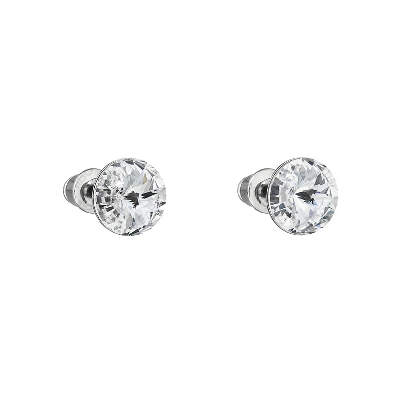 Boucles d'oreilles clous rivoli 8mm cristal FABOS