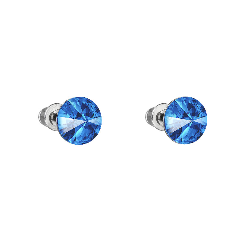 Boucles d'oreilles clous rivoli 8mm sapphire FABOS