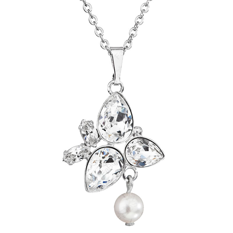 Náhrdelník Hrušky s perlou White pearl SWAROVSKI