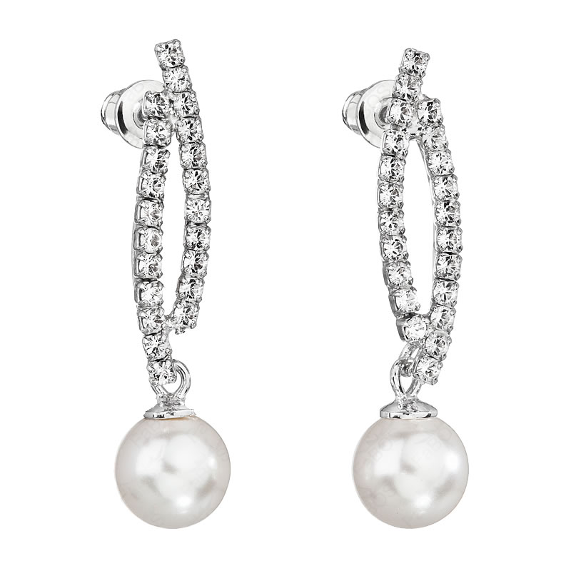 Naušnice Perle pod štrasem White Pearl SWAROVSKI