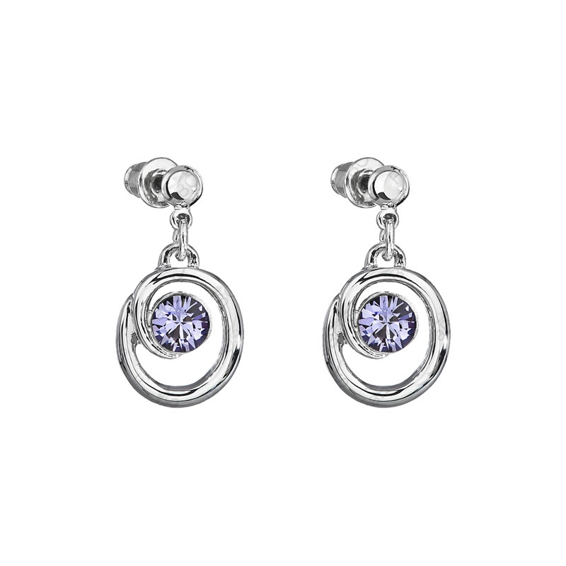 náušnice Sole Spirála Tanzanite SWAROVSKI