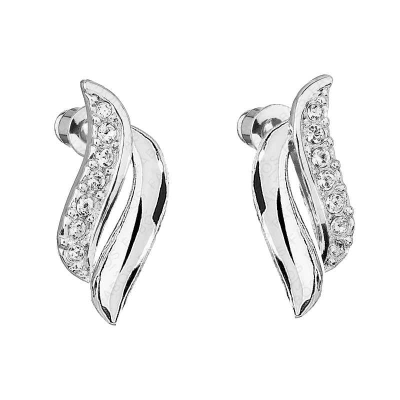 Náušnice Vlnka leštěná Crystal SWAROVSKI Náušnice Vlnka leštěná Crystal SWAROVSKI