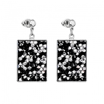 Náušnice Crystal rocks obdélník Black Jet SWAROVSKI