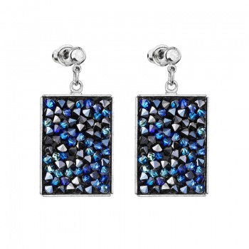 Náušnice Crystal rocks obdélník Bermuda Blue SWAROVSKI