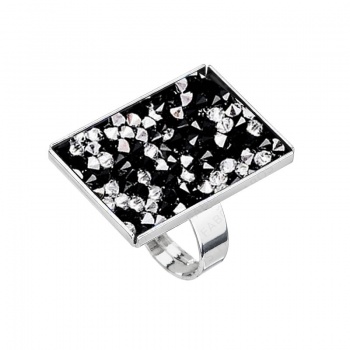 Prsten Crystal rocks obdélník Black Jet SWAROVSKI