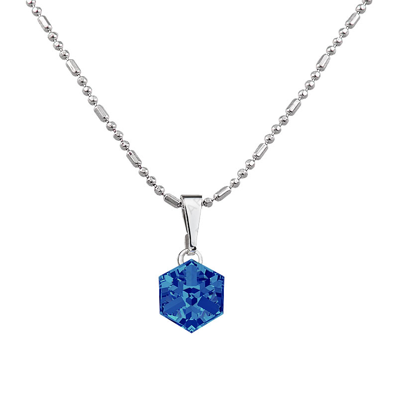 Náhrdelník Kostička 6mm Bermuda Blue SWAROVSKI