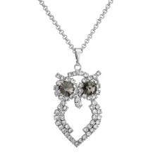 Náhrdelník Sova Black Diamond SWAROVSKI