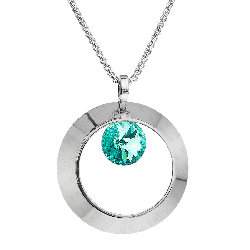 Náhrdelník Ring s rivoli Light Turquoise SWAROVSKI