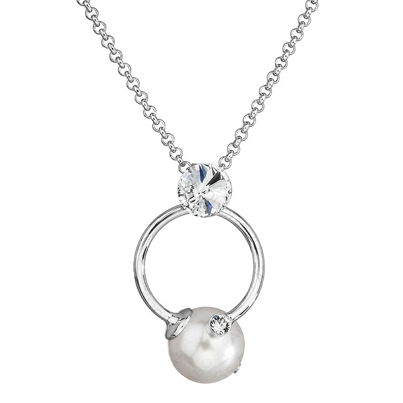 Náhrdelník Perla v kruhu White Pearl SWAROVSKI