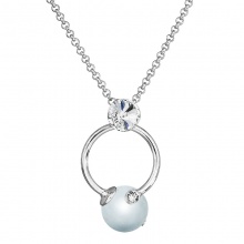Náhrdelník Perla v kruhu Pastel Blue SWAROVSKI