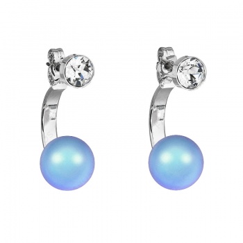 Náušnice Půlkruh perla Iridescent Light Blue SWAROVSKI