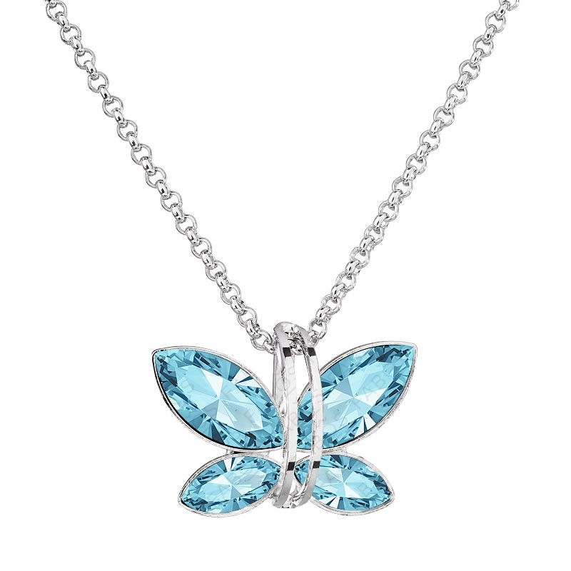 Náhrdelník Motýlek Aquamarine SWAROVSKI