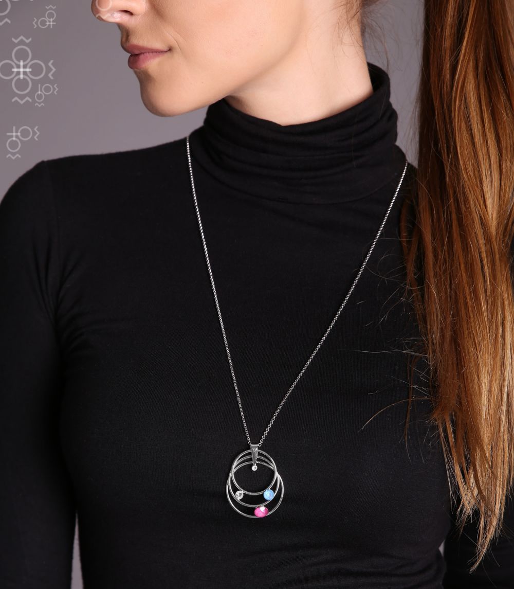 Náhrdelník Tři kruhy Peony Pink SWAROVSKI Náhrdelník Tři kruhy Peony Pink SWAROVSKI