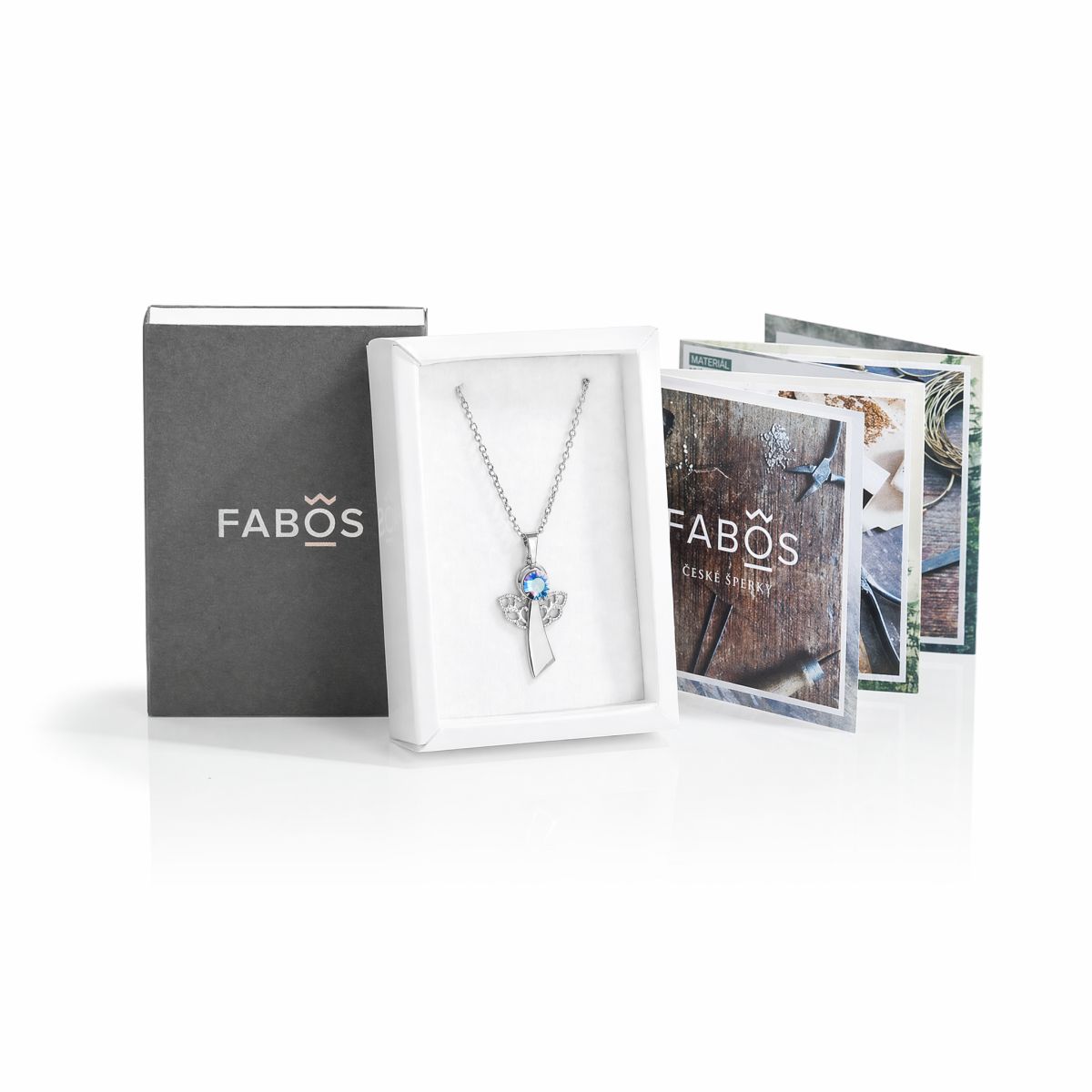 Collier ange de la foi light sapphire shimmer FABOS