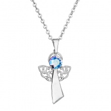 Necklace angel of faith light sapphire shimmer FABOS