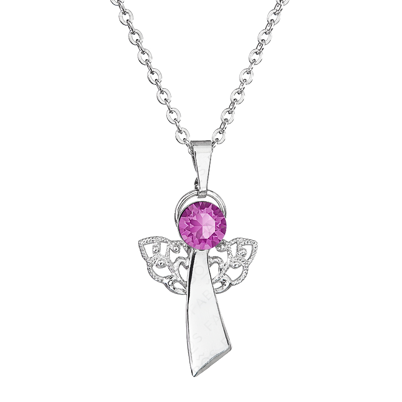 Necklace angel of faith light fuchsia FABOS