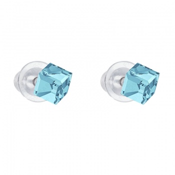 Náušnice Kostička 5mm Aquamarine SWAROVSKI