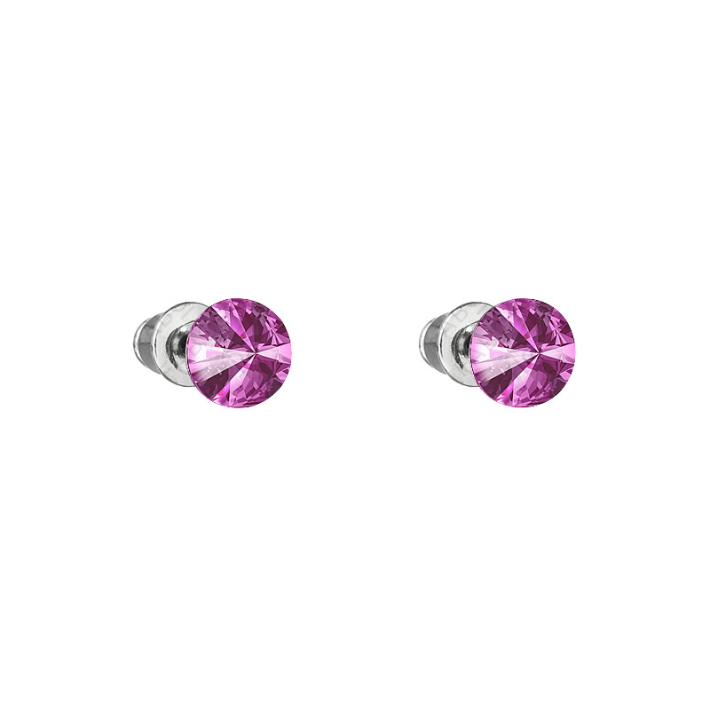 Náušnice Rivoli 6mm Fuchsia SWAROVSKI