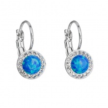 Boucles d'oreilles pendants opale bleu FABOS