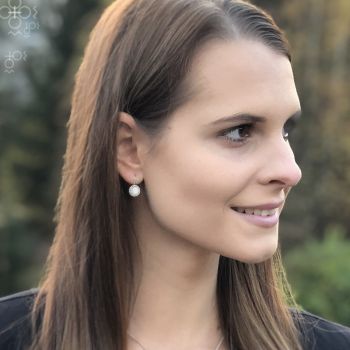 Náušnice klapky opál bílý FABOS Náušnice klapky opál bílý FABOS