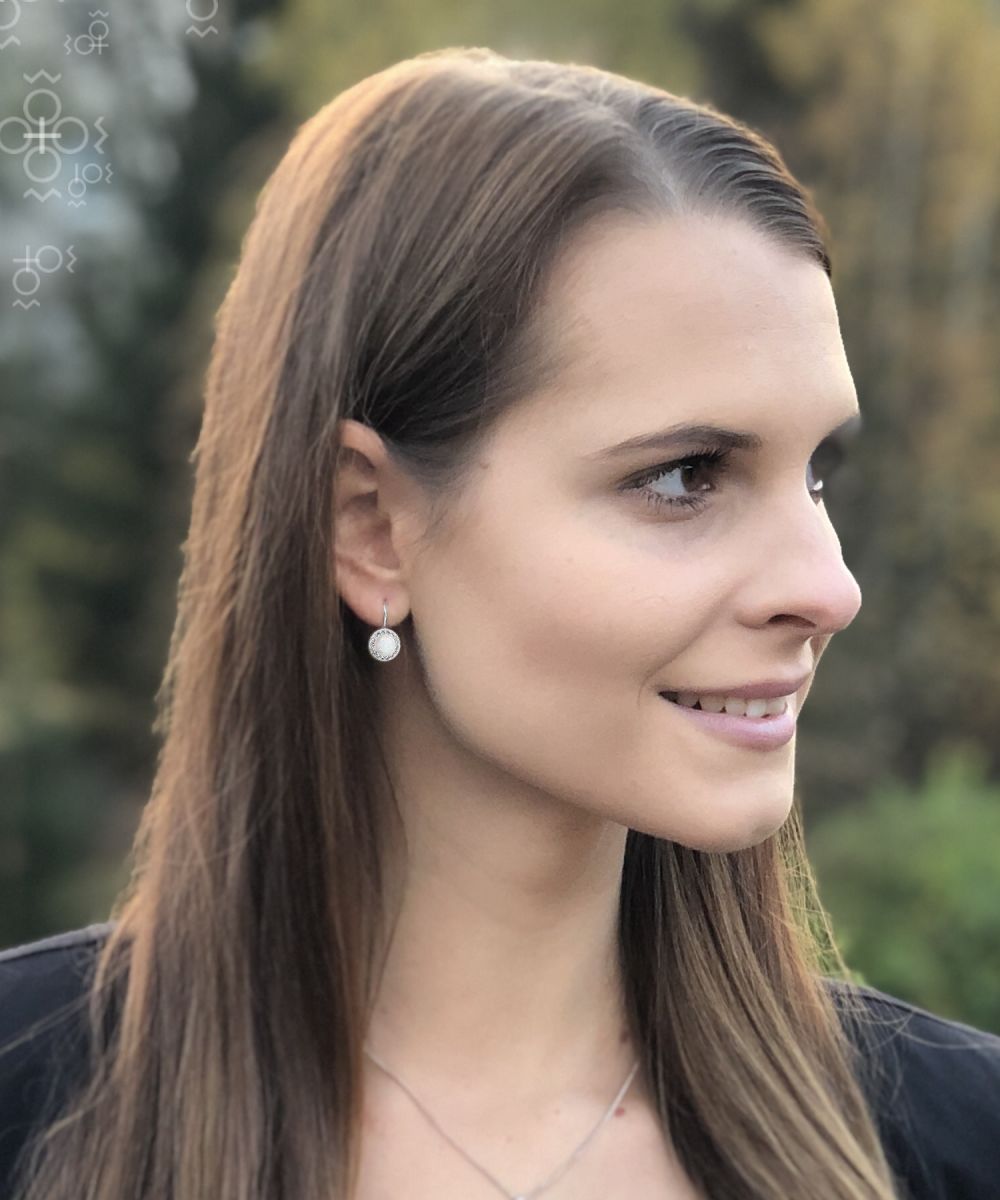 Náušnice klapky opál bílý FABOS Náušnice klapky opál bílý FABOS