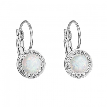 Earrings drop opal white FABOS