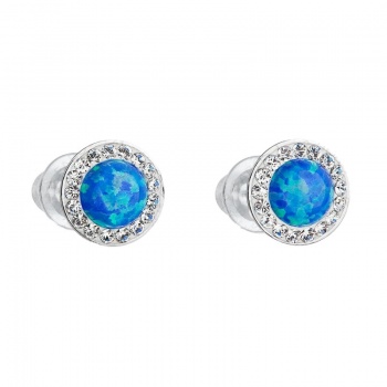 Boucles d'oreilles clous opale bleu FABOS