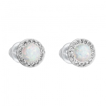 Earrings stud opal white FABOS