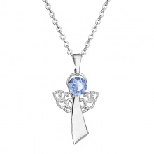 Necklace angel of faith light sapphire FABOS