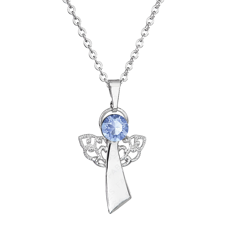 Necklace angel of faith light sapphire FABOS