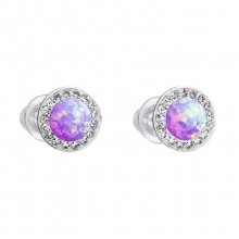 Boucles d'oreilles clous opale violet FABOS