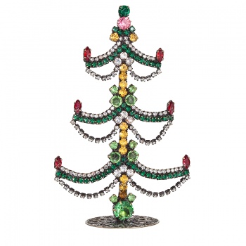 Decoration Christmas tree spruce with garland FABOS