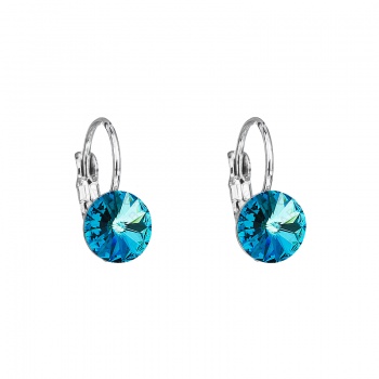 Boucles d'oreilles dormeuse rivoli 8mm bermuda blue FABOS