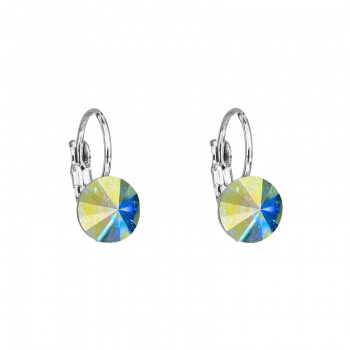 Boucles d'oreilles dormeuse rivoli 8mm aurora borealis FABOS