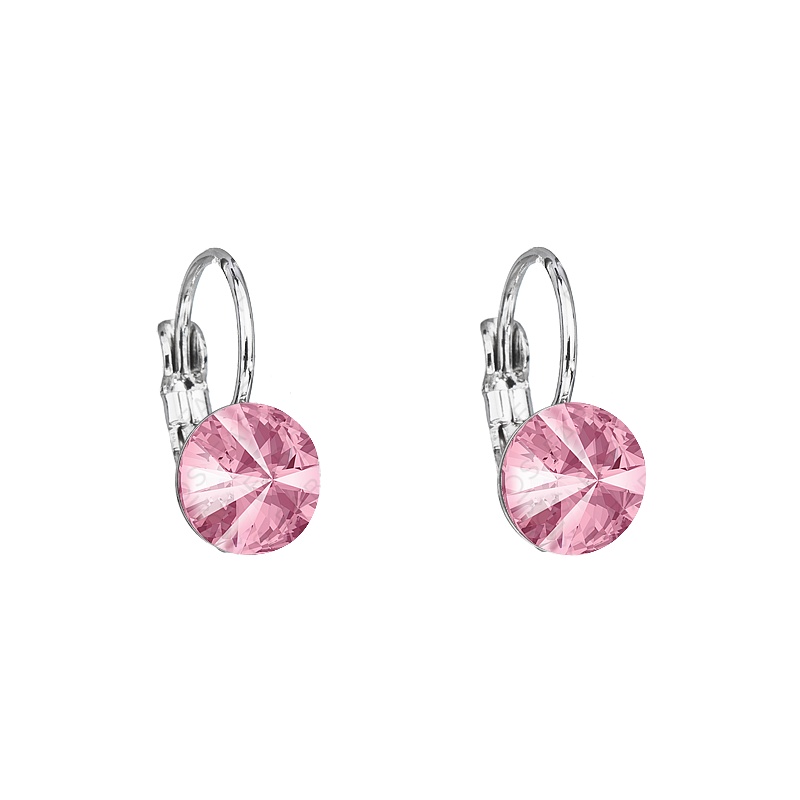 Boucles d'oreilles dormeuse rivoli 8mm light rose FABOS