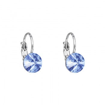 Boucles d'oreilles dormeuse rivoli 8mm light sapphire FABOS