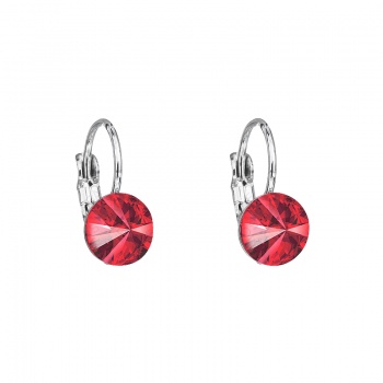 Earrings leverback rivoli 8mm light siam FABOS